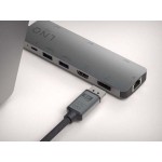 LINQ PRO καλώδιο Braided Display Port σε Display Port, για 8K Display/TV 8K/60Hz ή 4K/144Hz 32Gbps , DP1.4 32Gbps HDR, 2μ. - LQ-LQ48025 - ΓΚΡΙ