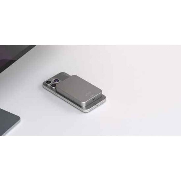 LINQ MAGSAFE SLIM Magnetic Wireless PowerBank 10K με MAGSAFE Qi2, 15W με Θύρα USB-C,Μαγνητικός Φορητός Ασύρματος Φορτιστής 10.000mAh - LQ-LQWP102 - ΓΚΡΙ