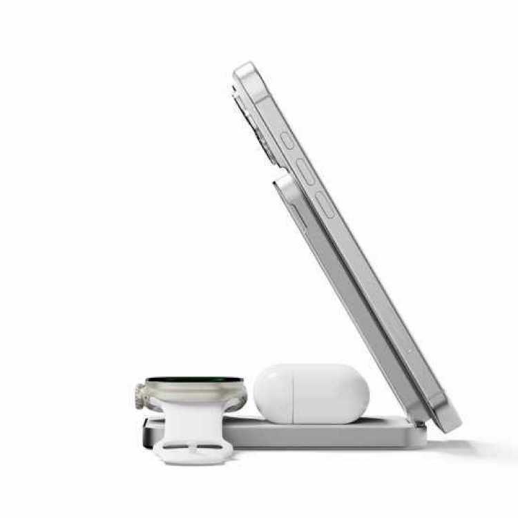 LINQ 3σε1 MAGSAFE SLIM Magnetic Wireless PowerBank 8.000mAh & Βάση με MAGSAFE , 20W με Θύρα USB-C, iPhone/Watch/AirPods - LQ-LQWPS082 - ΓΚΡΙ