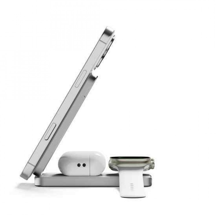 LINQ 3σε1 MAGSAFE SLIM Magnetic Wireless PowerBank 8.000mAh & Βάση με MAGSAFE , 20W με Θύρα USB-C, iPhone/Watch/AirPods - LQ-LQWPS082 - ΓΚΡΙ