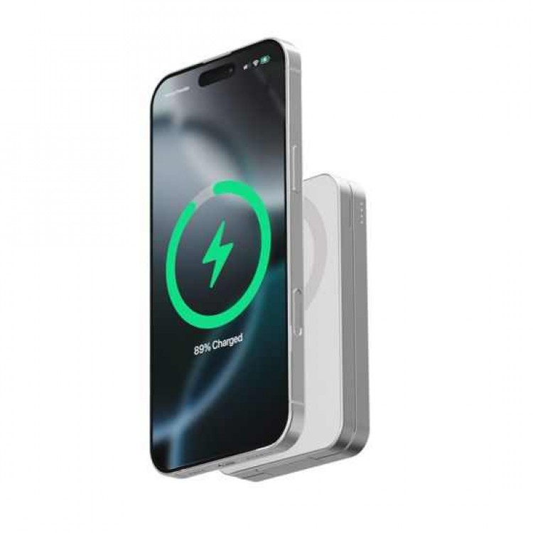 LINQ 3σε1 MAGSAFE SLIM Magnetic Wireless PowerBank 8.000mAh & Βάση με MAGSAFE , 20W με Θύρα USB-C, iPhone/Watch/AirPods - LQ-LQWPS082 - ΓΚΡΙ