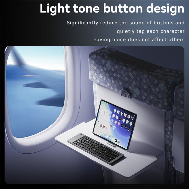 Yesido Ασύρματο ΑΝΑΔΙΠΛΩΜΕΝΟ Πληκτρολόγιο Bluetooth (KB27) - Type-C, 150mAh,  5.0, Compact Design, ΥΠΕΡ-ΛΕΠΤΟ - ΜΑΥΡΟ - KB27