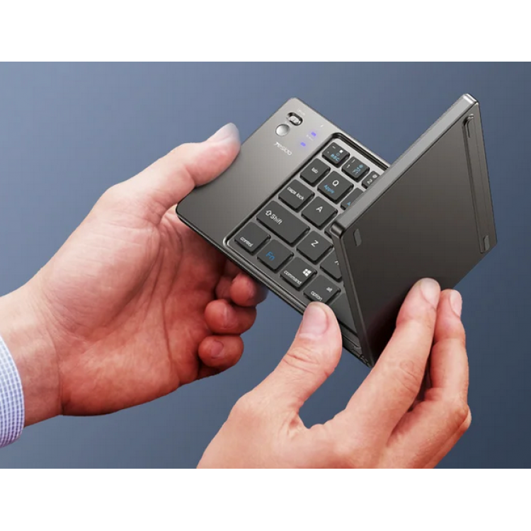 Yesido Ασύρματο ΑΝΑΔΙΠΛΩΜΕΝΟ Πληκτρολόγιο Bluetooth (KB27) - Type-C, 150mAh,  5.0, Compact Design, ΥΠΕΡ-ΛΕΠΤΟ - ΜΑΥΡΟ - KB27