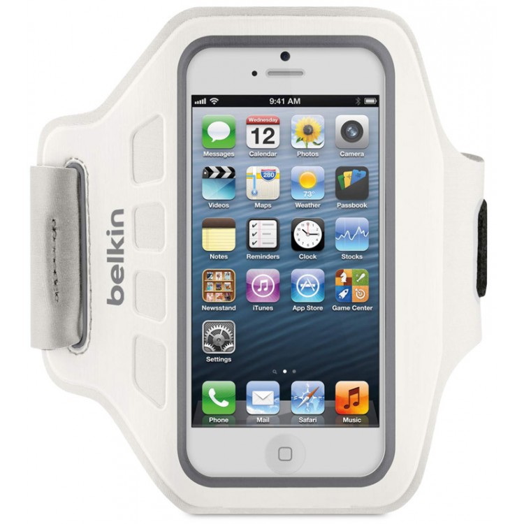 Belkin F8W105vfC05 Ease-Fit Armband for iPhone 5, White