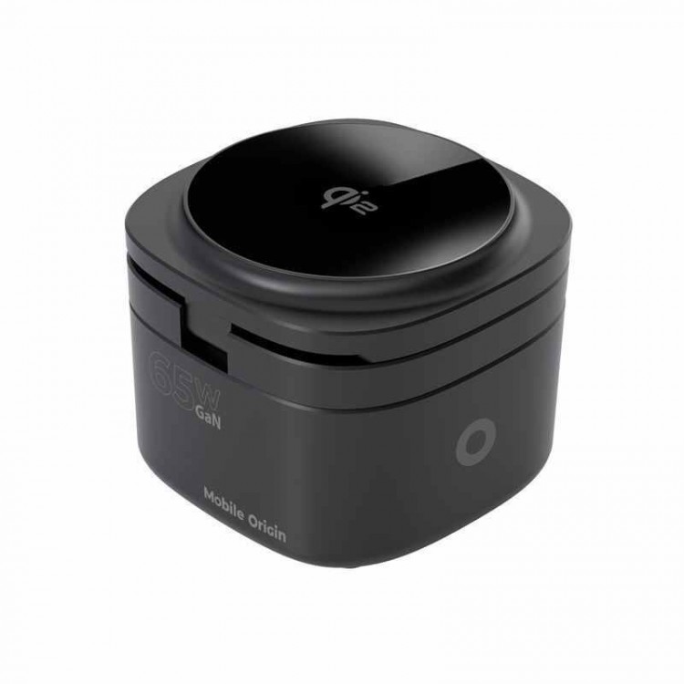 Mobile Origin 65W GaN 5-σε-1 Αναδιπλούμενος MagSafe Magnetic Qi2 ασύρματος σταθμός φόρτισης for SMARTPhone, Apple Watch και Airpods PW1 - ΜΑΥΡΟ - MO-51-FDCH-PW1