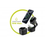 Mobile Origin 65W GaN 5-σε-1 Αναδιπλούμενος MagSafe Magnetic Qi2 ασύρματος σταθμός φόρτισης for SMARTPhone, Apple Watch και Airpods PW1 - ΜΑΥΡΟ - MO-51-FDCH-PW1