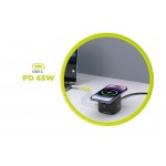 Mobile Origin 65W GaN 5-σε-1 Αναδιπλούμενος MagSafe Magnetic Qi2 ασύρματος σταθμός φόρτισης for SMARTPhone, Apple Watch και Airpods PW1 - ΜΑΥΡΟ - MO-51-FDCH-PW1