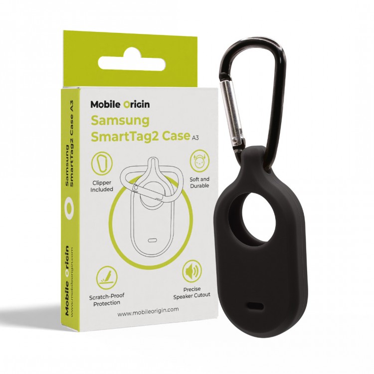 Mobile Origin θήκη σιλικόνης μπρελόκ για Samsung SmartTag 2 - ΜΑΥΡΟ - MO-SST2-BLK