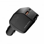 Mobile Origin 90W CA22 Ταχυφορτιστής αυτοκινήτου με 1xUSB-C/1xUSB-A θύρες & 2x ανασυρόμενα USB-C καλώδια 0.6μ. - ΜΑΥΡΟ - MO-90CCH-CA22
