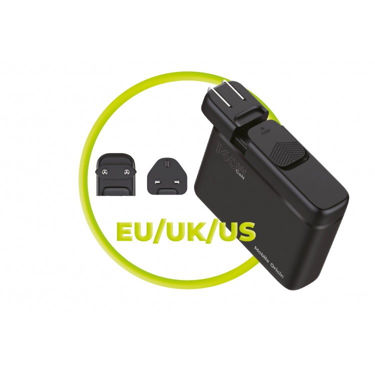 Mobile Origin GaN 140W Φορτιστής τοίχου-Hub PW12, 3x USB-C + 3x USB-A, EU/UK/US - ΜΑΥΡΟ - MO-CH140-PW12