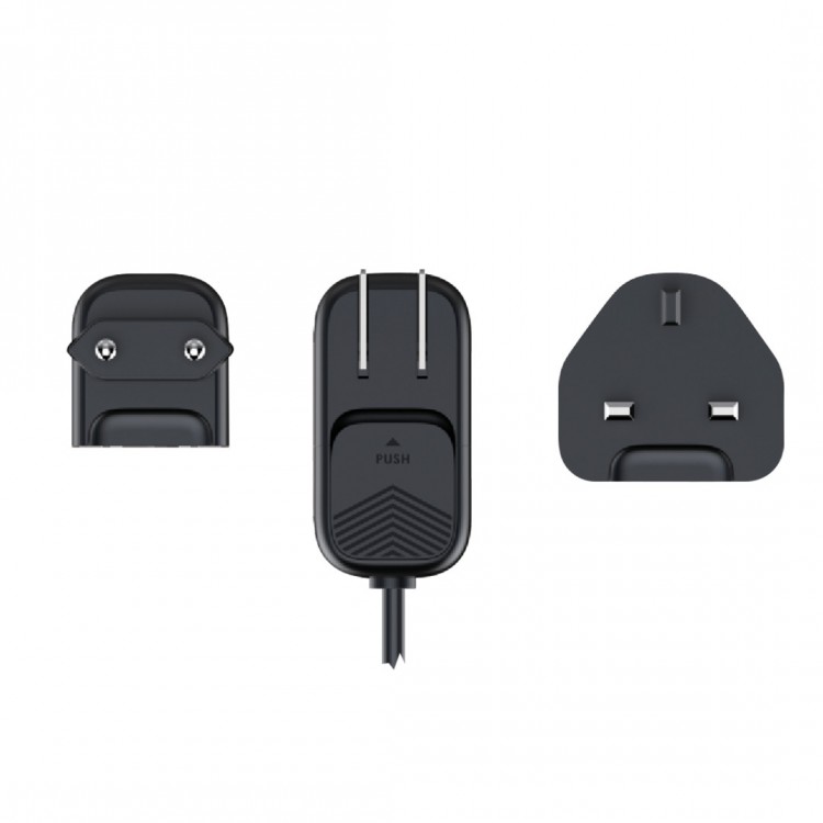 Mobile Origin GaN 140W Φορτιστής τοίχου-Hub PW12, 3x USB-C + 3x USB-A, EU/UK/US - ΜΑΥΡΟ - MO-CH140-PW12