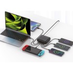 Mobile Origin GaN 140W Φορτιστής τοίχου-Hub PW12, 3x USB-C + 3x USB-A, EU/UK/US - ΜΑΥΡΟ - MO-CH140-PW12