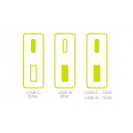 Mobile Origin Λεπτός Φορτιστής ταξιδίου τοίχου GaN 30W, UNIVERSAL, USB-A + USB-C, TUV MO16 - EU - ΛΕΥΚΟ - MO-GAN30W-MO16
