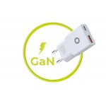 Mobile Origin Λεπτός Φορτιστής ταξιδίου τοίχου GaN 30W, UNIVERSAL, USB-A + USB-C, TUV MO16 - EU - ΛΕΥΚΟ - MO-GAN30W-MO16