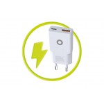 Mobile Origin Λεπτός Φορτιστής ταξιδίου τοίχου GaN 30W, UNIVERSAL, USB-A + USB-C, TUV MO16 - EU - ΛΕΥΚΟ - MO-GAN30W-MO16