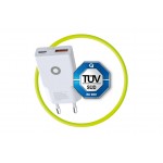 Mobile Origin Λεπτός Φορτιστής ταξιδίου τοίχου GaN 30W, UNIVERSAL, USB-A + USB-C, TUV MO16 - EU - ΛΕΥΚΟ - MO-GAN30W-MO16