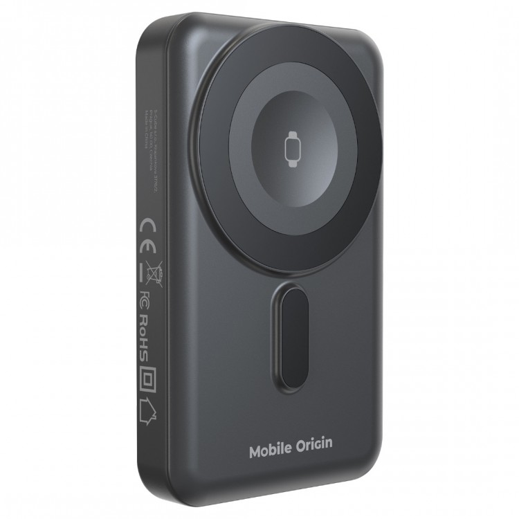 Mobile Origin Ασύρματος Φορτιστής MAGSAFE Powerbank 10.000mAh, με Lightning και USB-C καλώδιο, PB11 - ΜΑΥΡΟ - MO-WMP-PB11