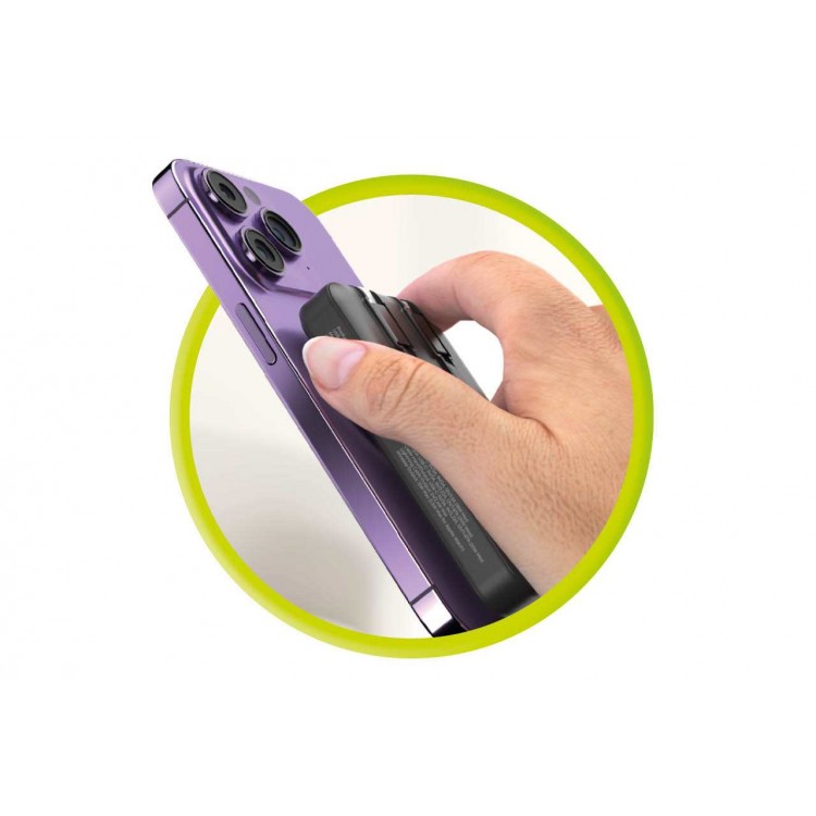 Mobile Origin Ασύρματος Φορτιστής MAGSAFE Powerbank 10.000mAh, με Lightning και USB-C καλώδιο, PB11 - ΜΑΥΡΟ - MO-WMP-PB11