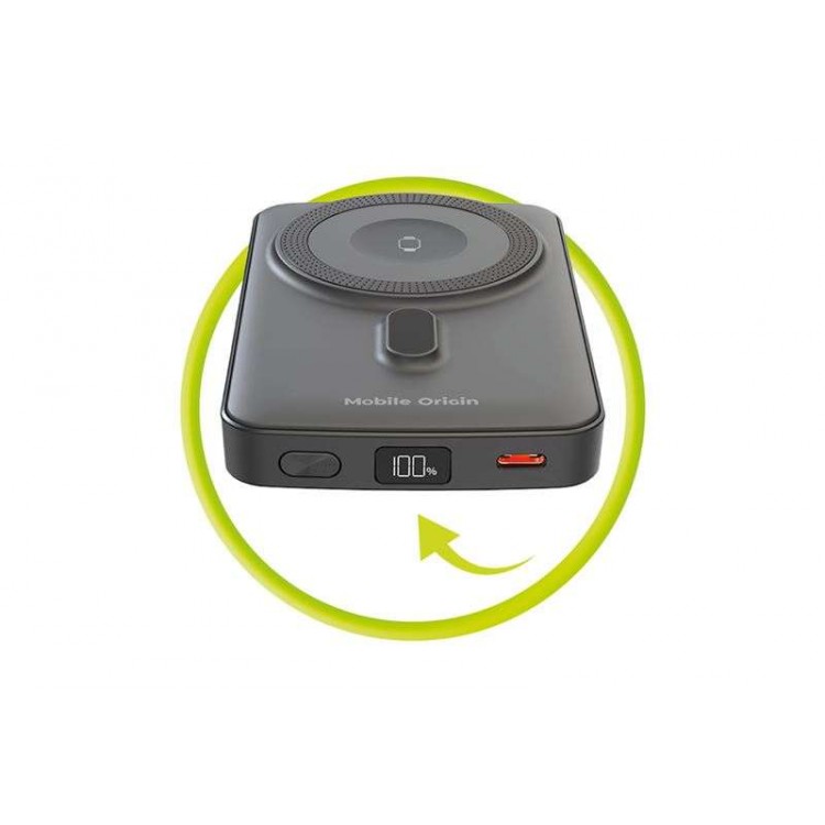 Mobile Origin Ασύρματος Φορτιστής MAGSAFE 15W Powerbank 10.000mAh, PB9 - ΜΑΥΡΟ - MO-WMP-PB9