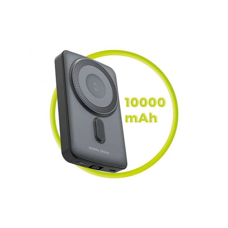 Mobile Origin Ασύρματος Φορτιστής MAGSAFE 15W Powerbank 10.000mAh, PB9 - ΜΑΥΡΟ - MO-WMP-PB9