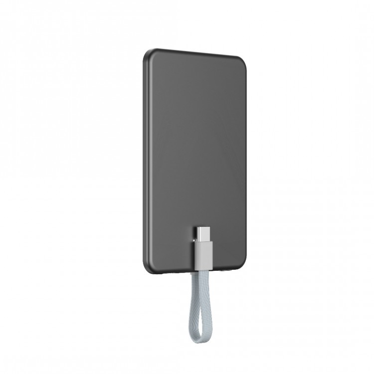 Mobile Origin Blade MAGSAFE Powerbank 3.000mAh ασύρματος Φορτιστ΄ής, με ενσωματωμένο USB-C καλώδιο - ΓΚΡΙ ΜΑΥΡΟ - PBB-3KC-GRY