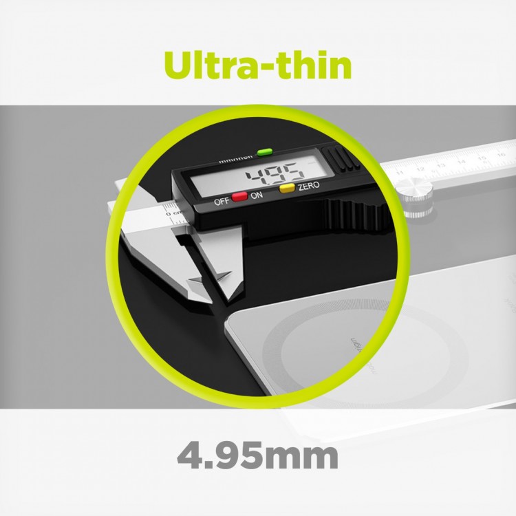 Mobile Origin Blade MAGSAFE Powerbank 3.000mAh ασύρματος Φορτιστ΄ής, με ενσωματωμένο USB-C καλώδιο - ΓΚΡΙ ΜΑΥΡΟ - PBB-3KC-GRY