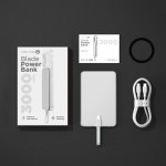 Mobile Origin Blade MAGSAFE Powerbank 3.000mAh ασύρματος Φορτιστ΄ής, με ενσωματωμένο USB-C καλώδιο - ΓΚΡΙ ΑΣΗΜΙ - PBB-3KC-SLV