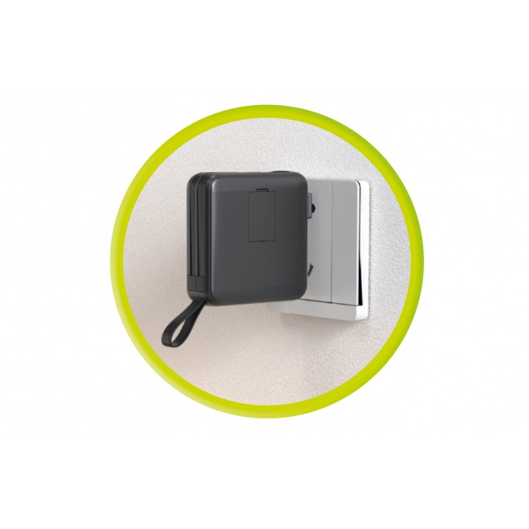 Mobile Origin 3-σε-1 Ασύρματος Φορτιστής Ταξιδιού & MAGSAFE Powerbank 10.000mAh, με Lightning και USB-C καλώδιο - ΜΑΥΡΟ - PBT-03L-BLK