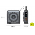Mobile Origin 3-σε-1 Ασύρματος Φορτιστής Ταξιδιού & MAGSAFE Powerbank 10.000mAh, με Lightning και USB-C καλώδιο - ΜΑΥΡΟ - PBT-03L-BLK