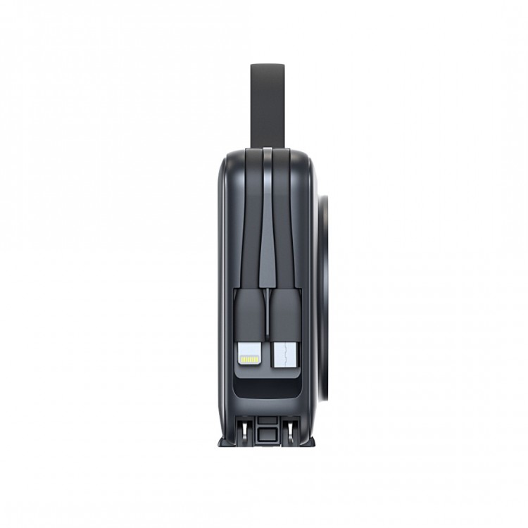 Mobile Origin 3-σε-1 Ασύρματος Φορτιστής Ταξιδιού & MAGSAFE Powerbank 10.000mAh, με Lightning και USB-C καλώδιο - ΜΑΥΡΟ - PBT-03L-BLK