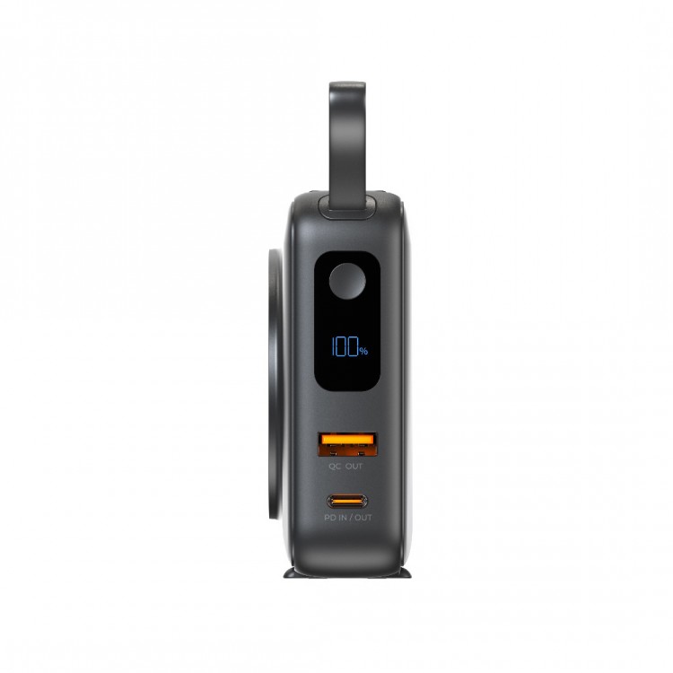 Mobile Origin 3-σε-1 Ασύρματος Φορτιστής Ταξιδιού & MAGSAFE Powerbank 10.000mAh, με Lightning και USB-C καλώδιο - ΜΑΥΡΟ - PBT-03L-BLK