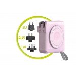Mobile Origin 3-σε-1 Ασύρματος Φορτιστής Ταξιδιού & MAGSAFE Powerbank 10.000mAh, με Lightning και USB-C καλώδιο - ΡΟΖ - PBT-03L-PNK