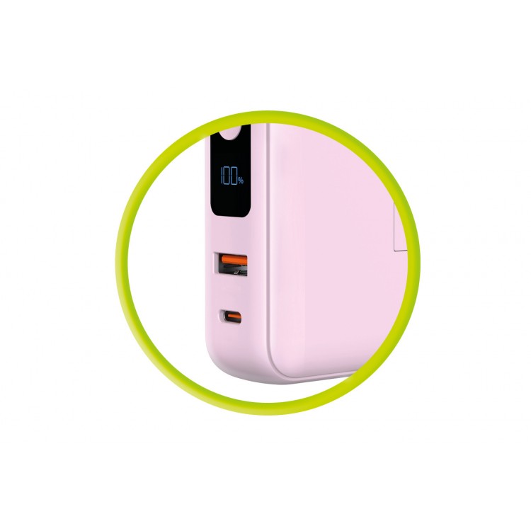 Mobile Origin 3-σε-1 Ασύρματος Φορτιστής Ταξιδιού & MAGSAFE Powerbank 10.000mAh, με Lightning και USB-C καλώδιο - ΡΟΖ - PBT-03L-PNK