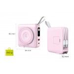 Mobile Origin 3-σε-1 Ασύρματος Φορτιστής Ταξιδιού & MAGSAFE Powerbank 10.000mAh, με Lightning και USB-C καλώδιο - ΡΟΖ - PBT-03L-PNK