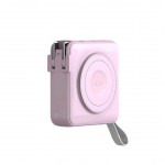 Mobile Origin 3-σε-1 Ασύρματος Φορτιστής Ταξιδιού & MAGSAFE Powerbank 10.000mAh, με Lightning και USB-C καλώδιο - ΡΟΖ - PBT-03L-PNK