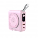 Mobile Origin 3-σε-1 Ασύρματος Φορτιστής Ταξιδιού & MAGSAFE Powerbank 10.000mAh, με Lightning και USB-C καλώδιο - ΡΟΖ - PBT-03L-PNK