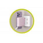 Mobile Origin 3-σε-1 Ασύρματος Φορτιστής Ταξιδιού & MAGSAFE Powerbank 10.000mAh, με Lightning και USB-C καλώδιο - ΡΟΖ - PBT-03L-PNK