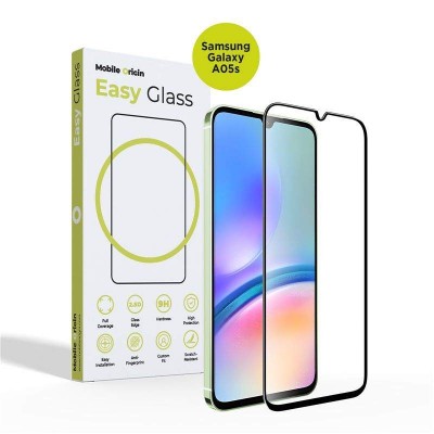 Mobile Origin EasyGlass TEMPERED GLASS για Samsung Galaxy A05s - FRL-EG-A05s - ΜΑΥΡΟ