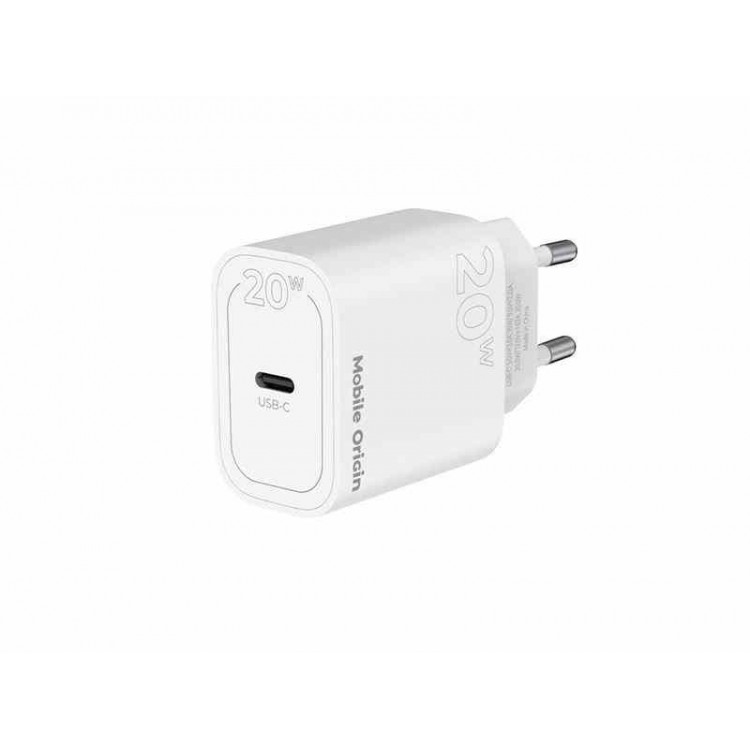 Mobile Origin 20W PD Φορτιστής τοίχου MO11, 1X USB-C , EU - ΛΕΥΚΟ - FRL-PD20W-MO11