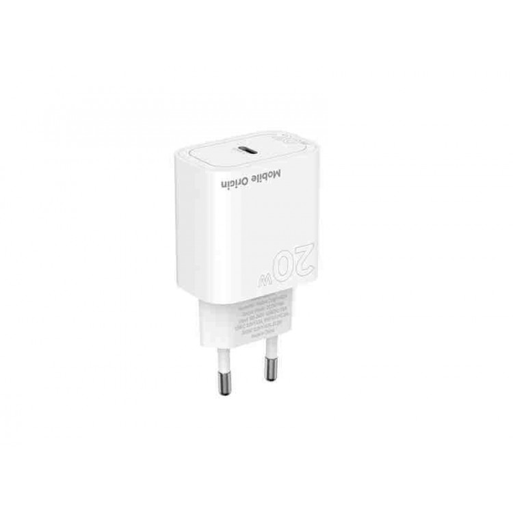 Mobile Origin 20W PD Φορτιστής τοίχου MO11, 1X USB-C , EU - ΛΕΥΚΟ - FRL-PD20W-MO11