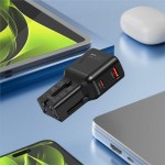 Mobile Origin Travel Φορτιστής ταξιδίου τοίχου 35W, UNIVERSAL - EU/US/UK/AU - ΜΑΥΡΟ - MO-PW25-BLK