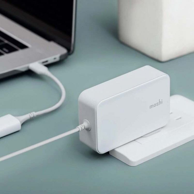 MOSHI ProGeo USB-C Γνήσιος Φορτιστής για Apple MacBook USB-C (65W) με EU Adaptor - Λευκό - MO-99MO022147