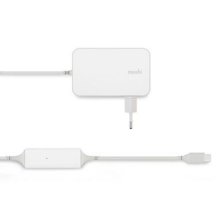 MOSHI ProGeo USB-C Γνήσιος Φορτιστής για Apple MacBook USB-C (65W) με EU Adaptor - Λευκό - MO-99MO022147