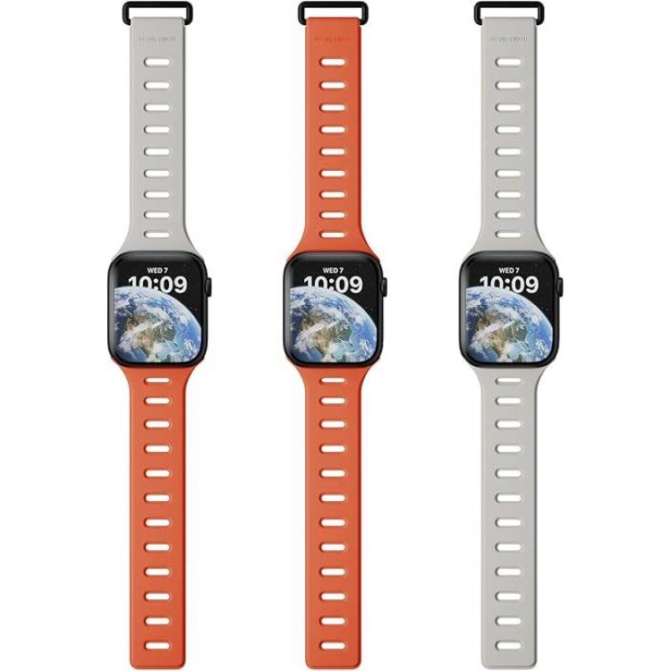 NATIVE UNION Active Μαγνητικό λουράκι Double-Sided Reversible Silicone για Apple Watch SERIES 11/10(42mm) , 9/8/7 (41mm) , 6/SE/5/4 (40mm) , 3/2/1 (38mm) - ΠΟΡΤΟΚΑΛΙ/ΜΠΕΖ (OXYFIRE) - NU-ACTBAND-AW-S-OXYS