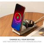 NATIVE UNION Rise 3-σε-1 Qi2 15W Αναδιπλούμενη Mαγνητική Βάση MagSafe Ασύρματης Φόρτισης - Sandstone ΓΚΡΙ - NU-RS-3IN1-SAN