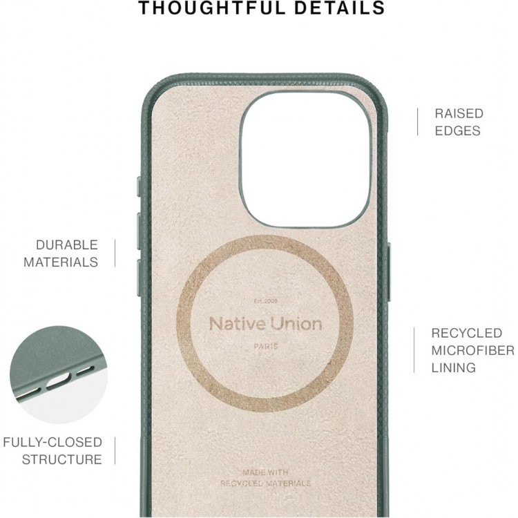 Θήκη NATIVE UNION MagSAfe (RE) Classic για Apple iPhone 16 6.1 2024 - SLATE ΠΡΑΣΙΝΟ - RECLA-GRN-NP24