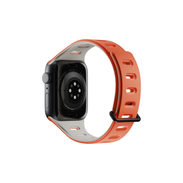 NATIVE UNION Active Μαγνητικό λουράκι Double-Sided Reversible Silicone για Apple Watch SERIES 11/10(42mm) , 9/8/7 (41mm) , 6/SE/5/4 (40mm) , 3/2/1 (38mm) - ΠΟΡΤΟΚΑΛΙ/ΜΠΕΖ (OXYFIRE) - NU-ACTBAND-AW-S-OXYS