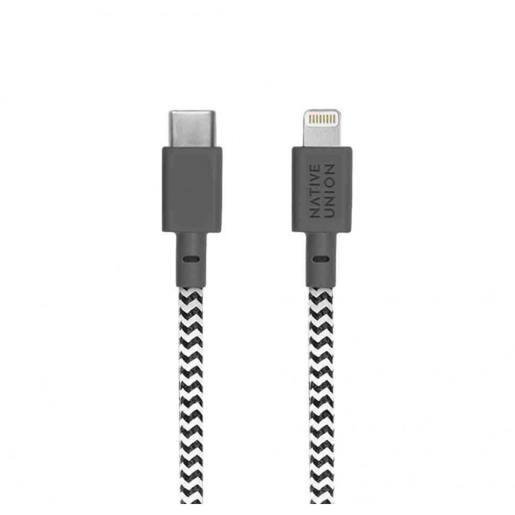 NATIVE UNION ECO Belt Καλώδιο USB-C σε Lightning, 1.2μ. - Zebra - NU-BELT-KV-CL-ZEB-2