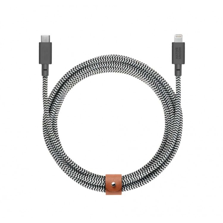NATIVE UNION ECO Belt Καλώδιο USB-C σε Lightning, 1.2μ. - Zebra - NU-BELT-KV-CL-ZEB-2