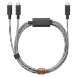 NATIVE UNION ECO DuPont™ Kevlar® fiber Belt 2-σε-1 Καλώδιο USB-C σε USB-C 140W, 2.0μ. - Zebra - NU-BELT-C-2C-ZEB